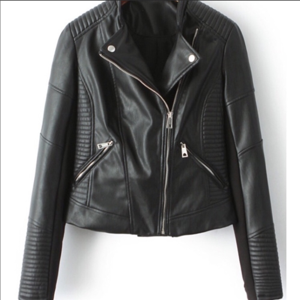 Vegan Moto leather jacket, size S